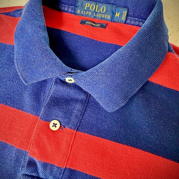 폴로 랄프로렌 스트라이프 피케 폴로 (Custom Fit)