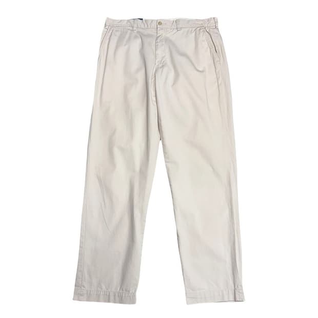 POLO 크림 코튼팬츠 35
