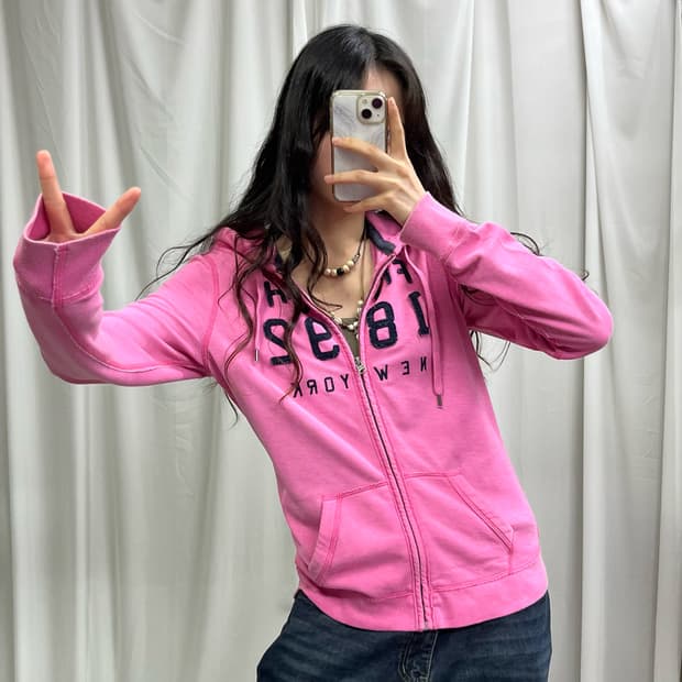 Abercrombie pink hood zip-up