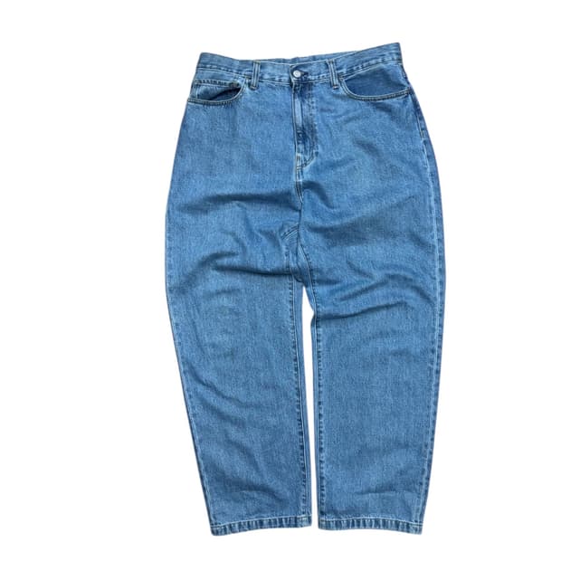 칼하트 와이드 랜든 블루 헤비스톤 워시 데님 팬츠