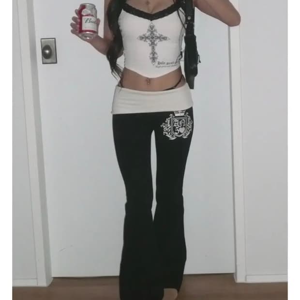 엔젤넘버555 엔넘파 폴디드 부츠컷 팬츠