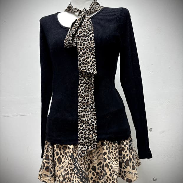 [GAL&Kitsch] Leopard Detail Black Slim F