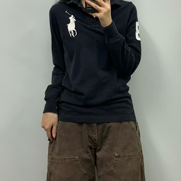 폴로 랄프로렌 빅포니 블랙 긴팔 카라 티셔츠