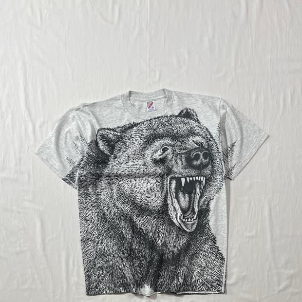 90‘s 92년도 베어 bear 올프린트 반팔티