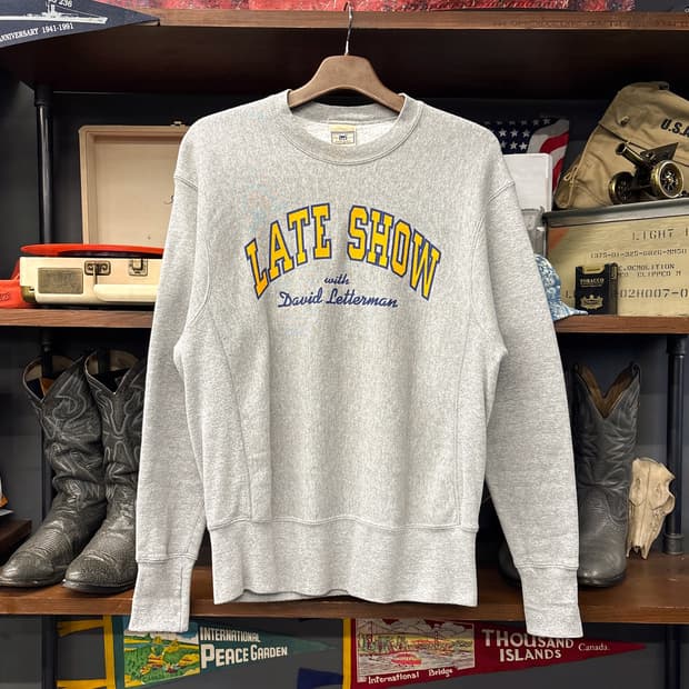 90s 리 리버스위브 Late Show 레터링 굿즈 스웻셔츠 N1217