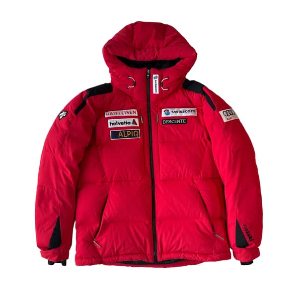 2+1) 데상트 스위스 스키팀 패딩 레드XXL