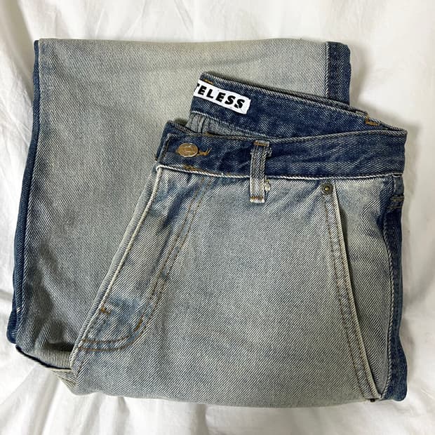 (새상품) 앞뒤 반전 워싱 청바지