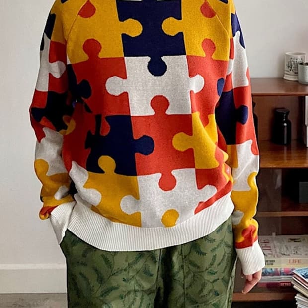 다임 카모 퍼즐 니트