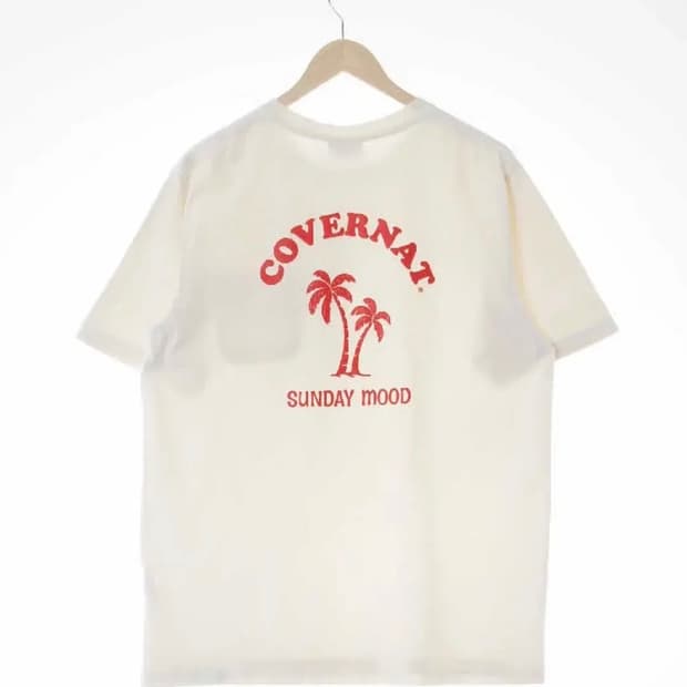 커버낫 흰색 반팔티셔츠 레드 레터링