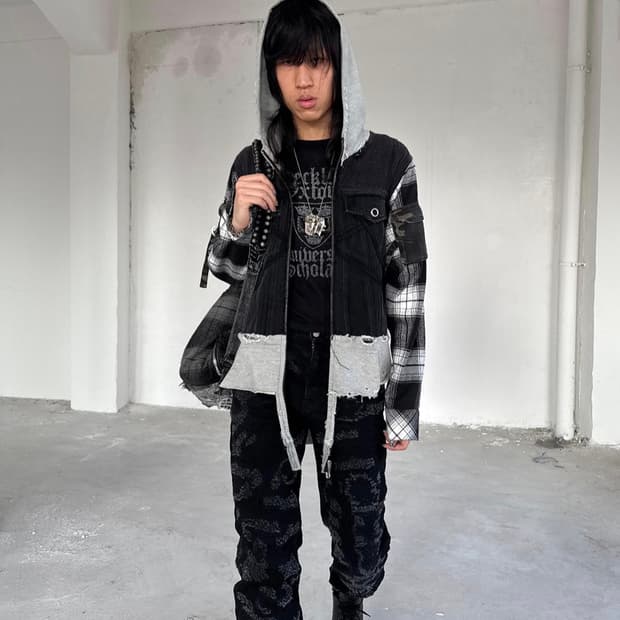 RECKLESSSCHOLARS  Trashed Denim Flannel