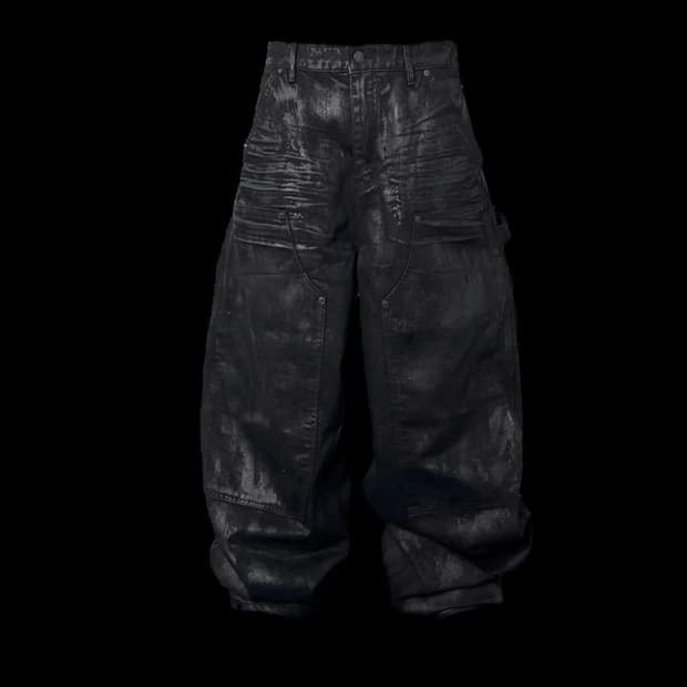 에모스탠스클럽 코티드 배기 카펜터 진 1size (black)