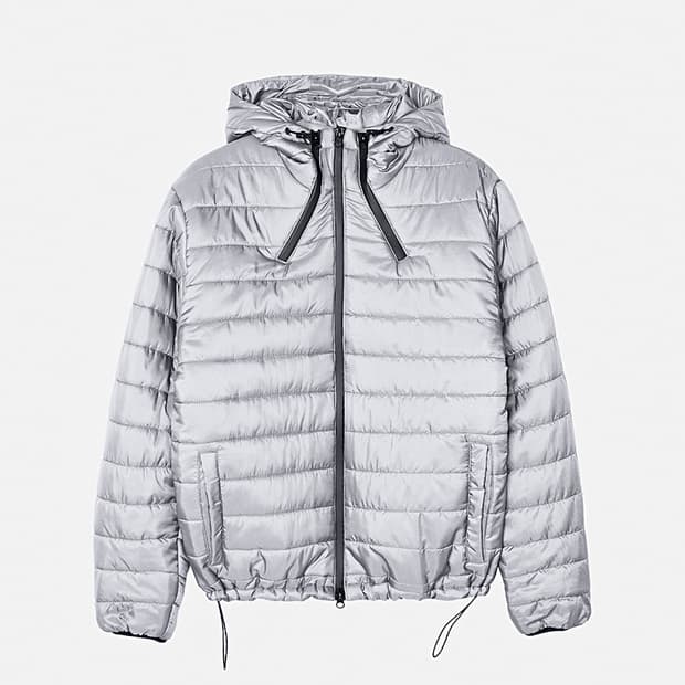 투웨이 경량 후드 크롭 패딩 (그레이)