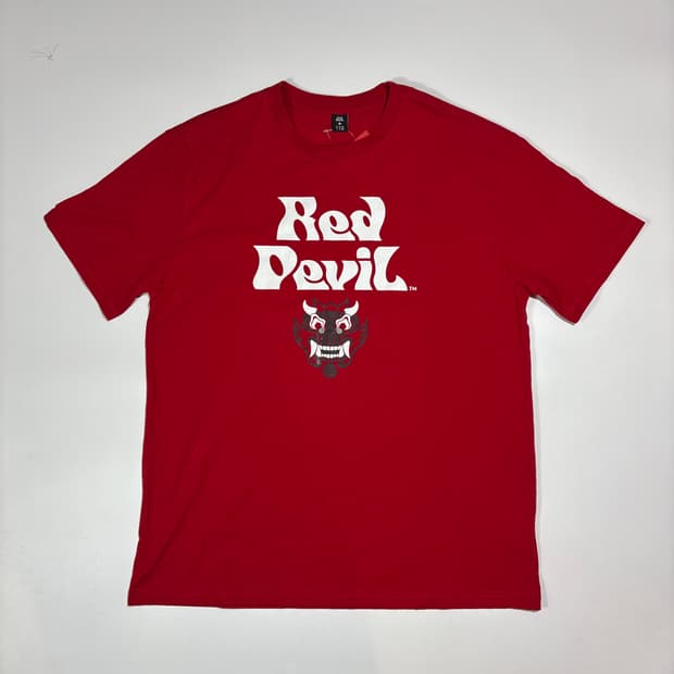 붉은 악마 빈티지 레드 그래픽 반팔티
