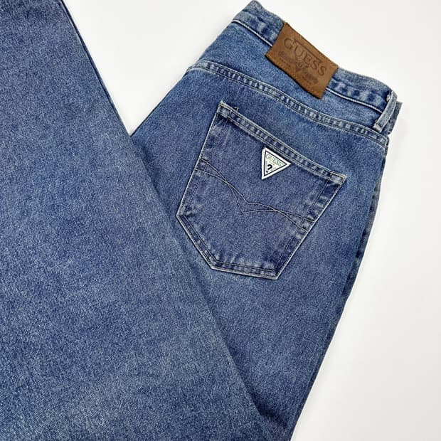 게스 GUESS USA 삼각로고 데님 팬츠 (36인치)