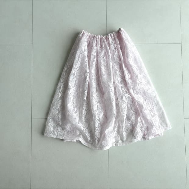 floral lace midi skirt