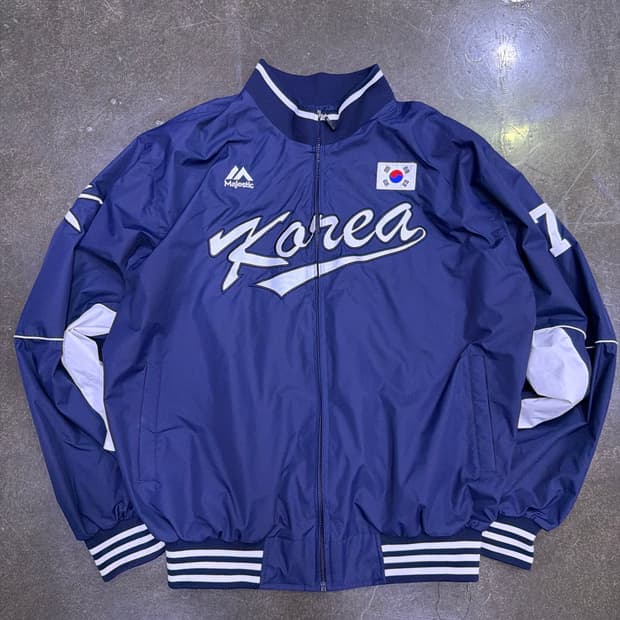 마제스틱 대한민국 야구 국가대표 WBC 봄버 윈드 점퍼 115
