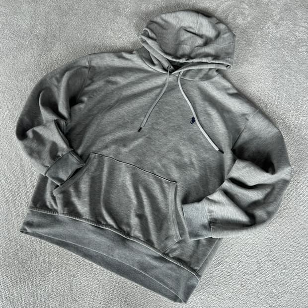 폴로 그레이 후드티