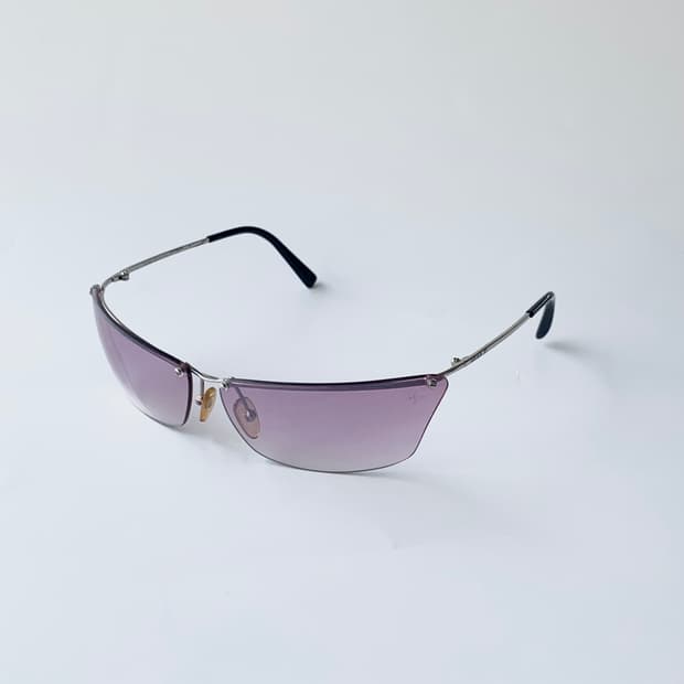 963 데드스탁 빈티지안경 Y2K 무테 선글라스 퍼플 그라데이션 틴트 