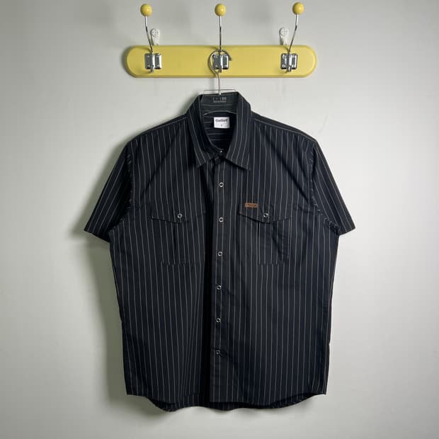 Carhartt 칼하트 블랙 스트라이프 반팔 셔츠 L