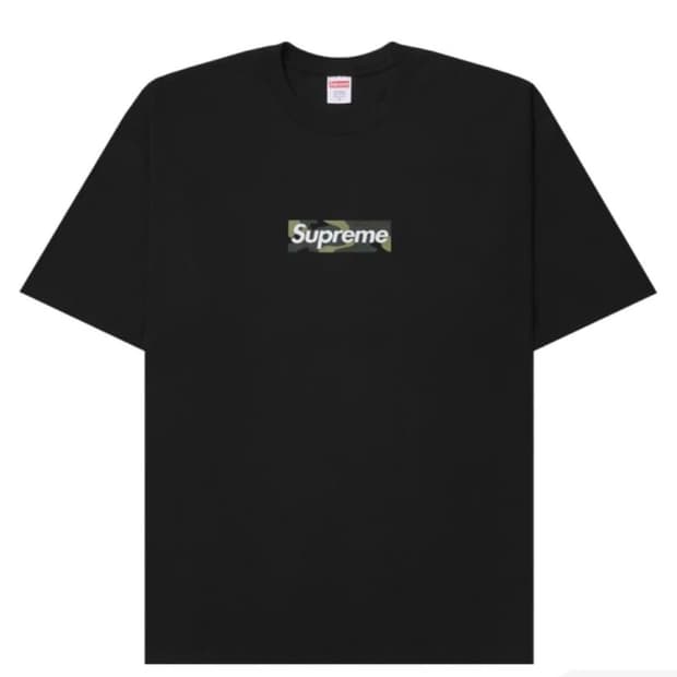XL) 슈프림 카모 박스로고 반팔티셔츠 블랙