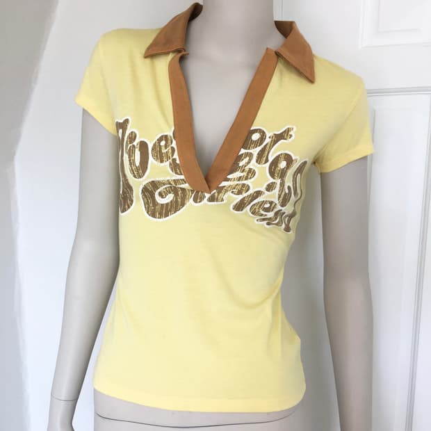 Miss Sixty Yellow Fitted Polo Shirt