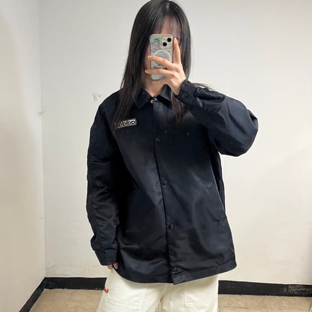 Adidas Black Break Nylon Coach Jacket