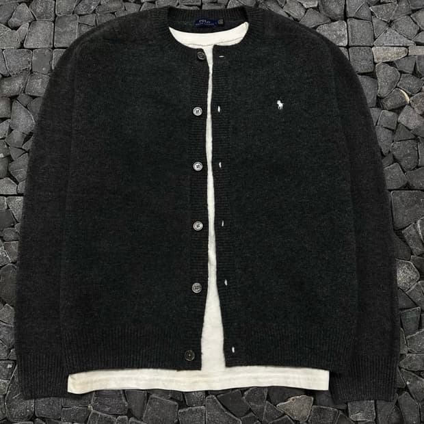 폴로 라운드 차콜 가디건 L