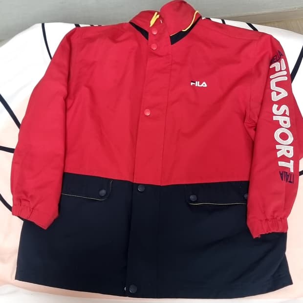 90년대 휠라 FILA 스포츠 바람막이 자켓 레드 네이비(105)