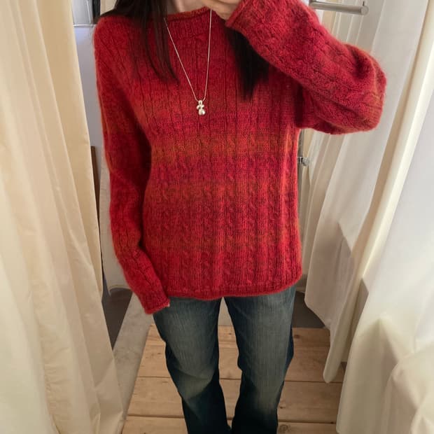 vintage rolled edge raglan knit