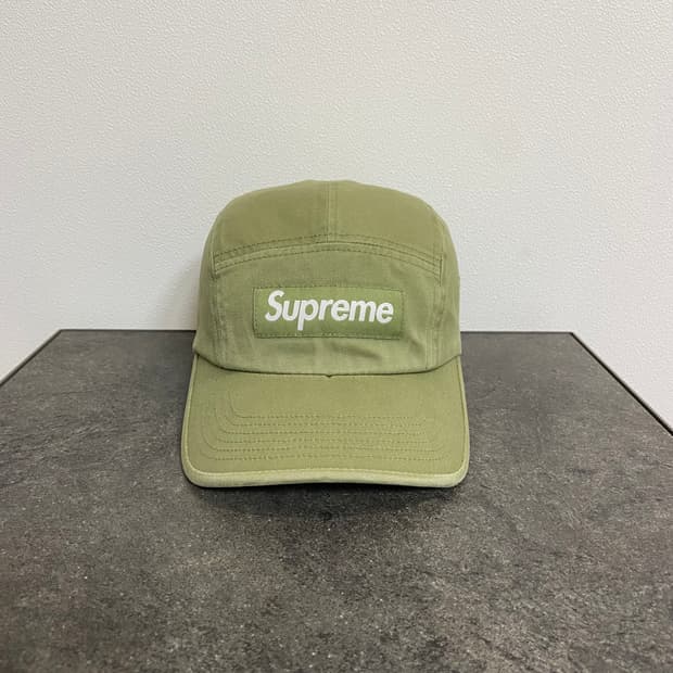 (OS) 슈프림 박스로고 캠프캡 모자 워시드 올리브 카키