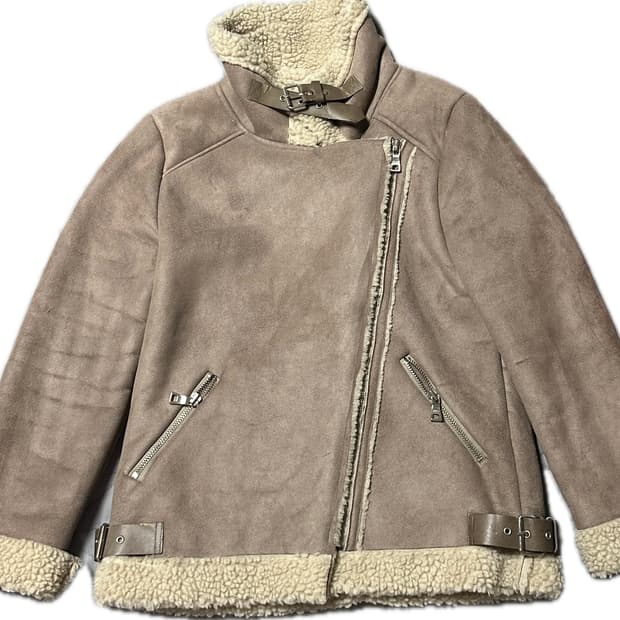 빈티지 brown 하이넥 무스탕