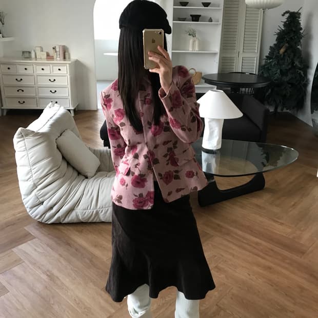 vintage pattern wool jacket