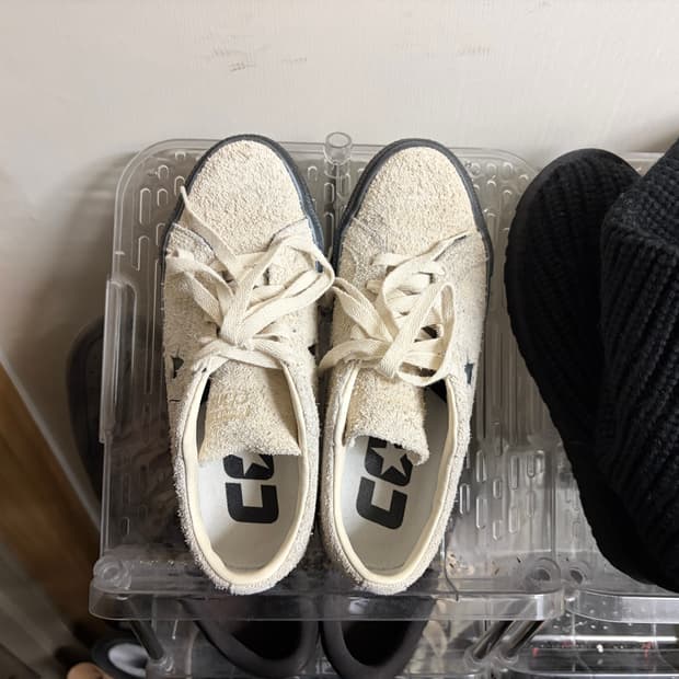 컨버스 원스타 프로 로우 스웨이드 에그렛 블랙