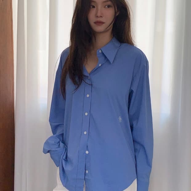 시티브리즈 링클 프리 베이직 셔츠(블루)