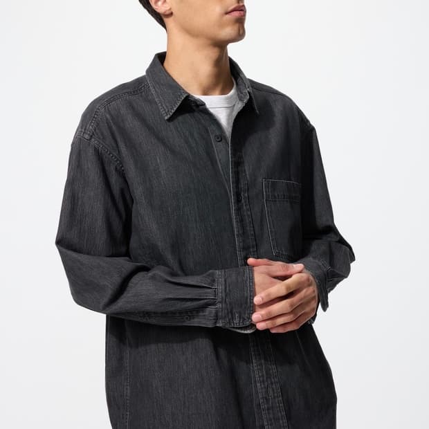 유니클로 데님 오버 셔츠