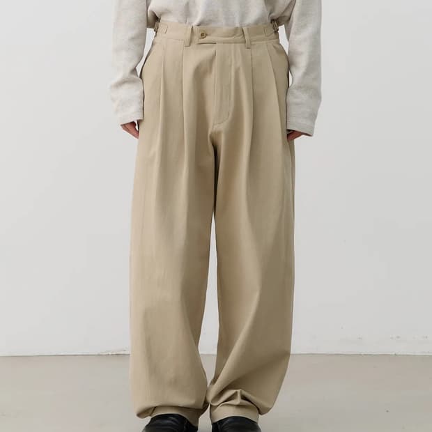 노운 와이드 치노 팬츠 베이지