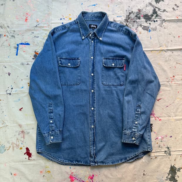 80s 스투시 데님 셔츠