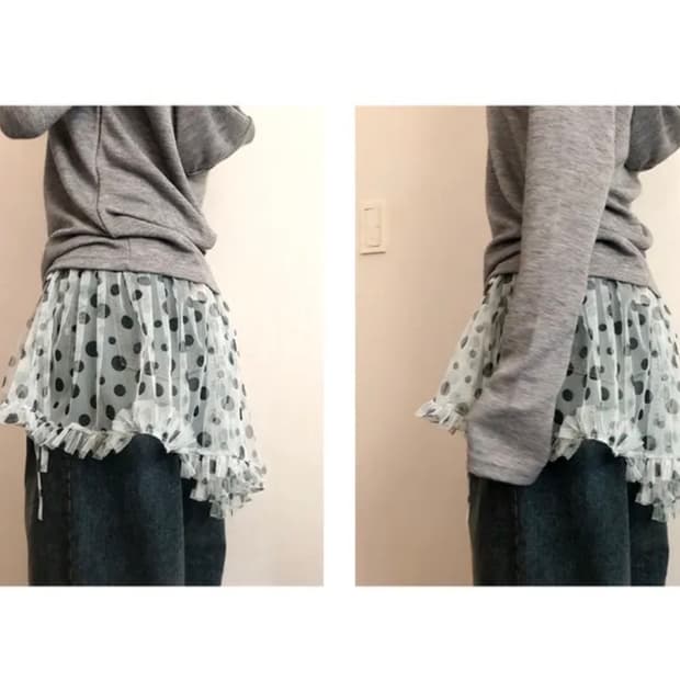 도트 레이어드 치마 
