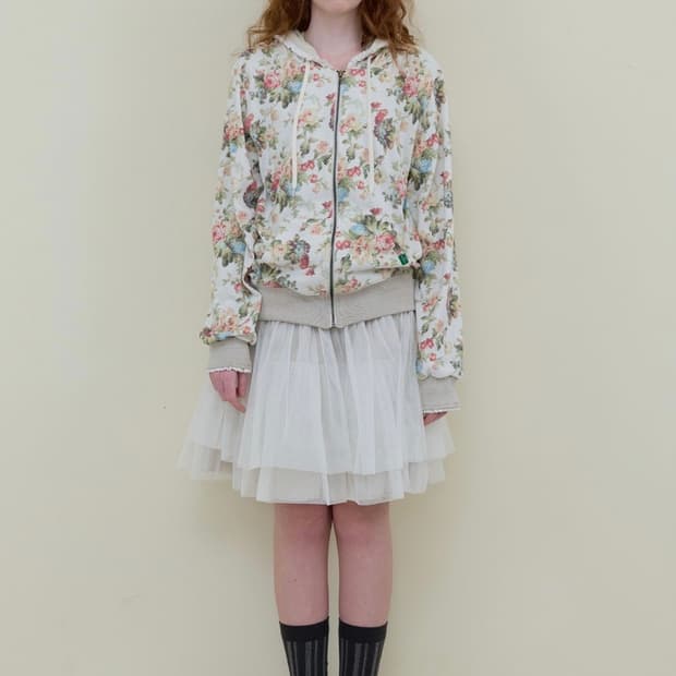 노컨텐츠 Flower Lace Zip-up _ ivory