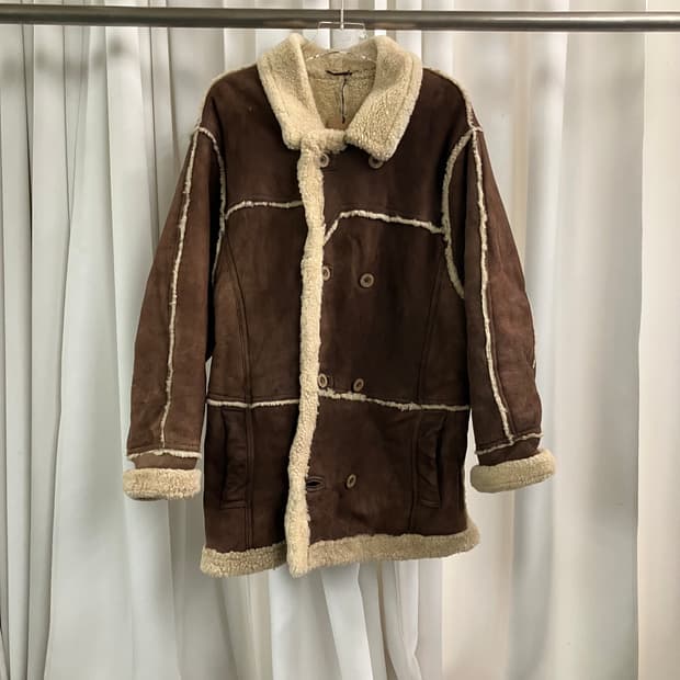 VTG 빈티지 브라운 양가죽 시어링 무스탕 자켓