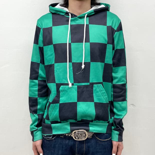 green checkerboard hoodie