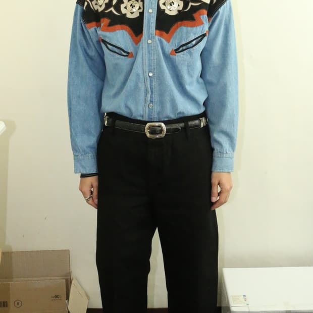 90s 빈티지 데님 콘초 웨스턴 셔츠 