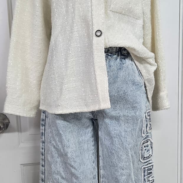 13DE MARZO 트위드 셔츠 데님팬츠