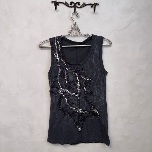 Obzee oriental spangle lace sleeveless