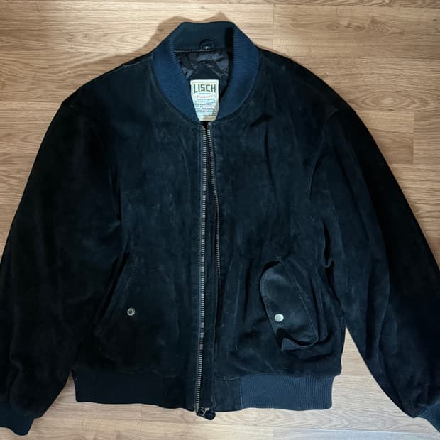 스웨이드 100퍼 소가죽 봄버 자켓