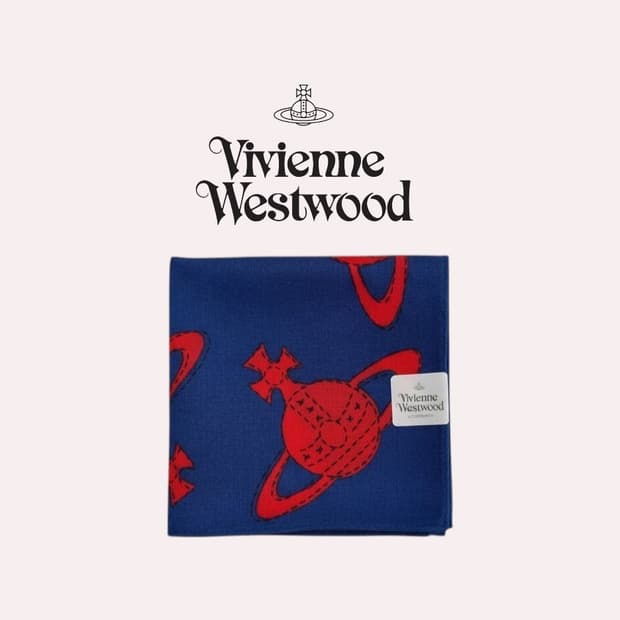 비비안웨스트우드 면 손수건 6 (새상품 with Case)
