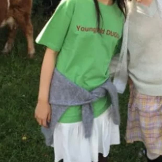 더기 로고 티셔츠 그린