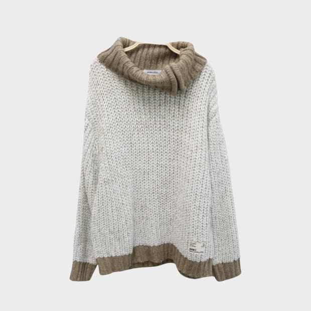 아비렉스 사이드 넥 지퍼 울 혼방 니트 60364