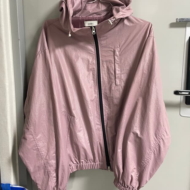 톤다운 핑크 투웨이 지퍼 바람막이