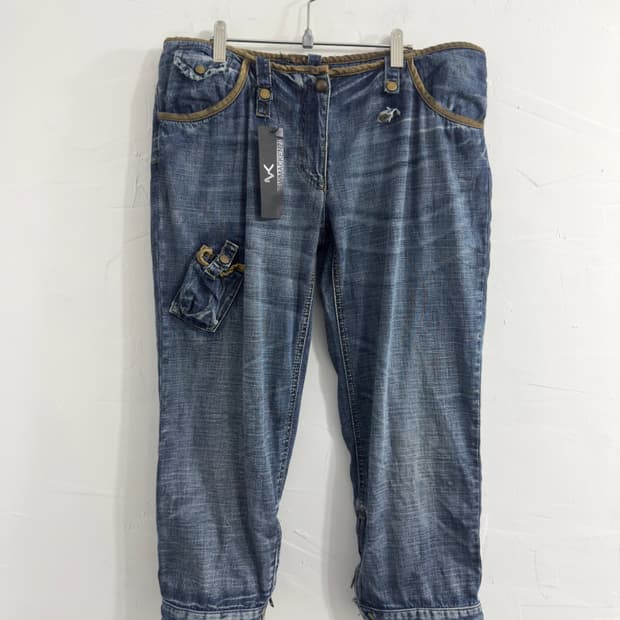 andrew mackenzie denim capri pants